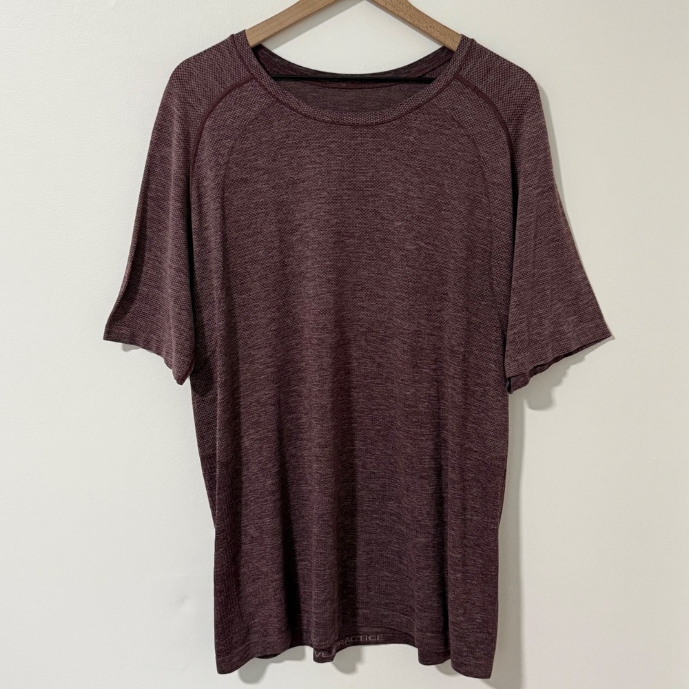 Lululemon Metal Vent Tech Shirt Mens XXL Maroon Heathered Short Sleeve Gym
